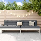 vidaXL Vrtni sredinski kavč siv 2 kosa bela 120x80 cm trdna borovina Cene
