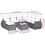  8-dijelni set vrtnih sofa od poliratana s jastucima crni | shoptok.hr