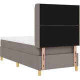 vidaXL Postelja s vzmetnico in LED osvetlitvijo Taupe 100x200 cm Tkanina, (22049617) | Shoptok.si