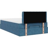 vidaXL Otomanski posteljni okvir z vzmetnico moder 120x190 cm žamet | Shoptok.si