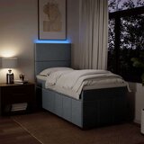 vidaXL Box spring postelja z vzmetnico svetlo siv 100x200 cm blago | Shoptok.si