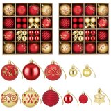  Set božićnih kuglica 88 kom. Crvena i zlatna Ø 6 cm Plastika | shoptok.hr