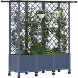  Povišeni krevet s mrežom i krovom Siva 163,5 x 40 x 142 cm PP | shoptok.hr