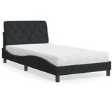 vidaXL Postelja z vzmetnico črna 100x200 cm žamet | Shoptok.si