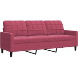  3-dijelni set sofa s jastucima crvena boja vina baršunasti | shoptok.hr