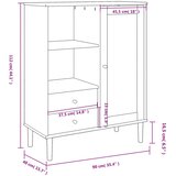 Komoda SENJA videz ratana bela 90x40x112 cm trdna bor | Shoptok.si