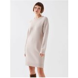 LC Waikiki Women's Knitwear Dress with a Crew Neck and Long Sleeves Straight cene