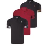 Dewberry TRIPLE SET T8585 MEN&#039;S T-SHIRT-BLACK WHITE-BLACK CAMEL-BURGUNDY cijene