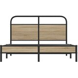 vidaXL Okvir kreveta bez madraca dimljena boja hrasta 120x200cm drveni | shoptok.hr