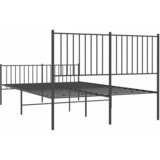  Metalni okvir kreveta uzglavlje i podnožje crni 135x190 cm | Eponuda.com