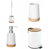 Wenko Bel keramičen komplet pripomočkov za kopalnico Bamboo –
