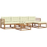  Set vanjskih sofa 6 kom. Prirodna i krem Smeđa 79 x 79 x 37 cm | shoptok.hr