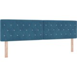 Box Spring Krevet s Madracem &amp LED Tamnoplavi 180x200 cm Baršun | shoptok.hr