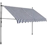 Tenda na ručno uvlačenje s LED svjetlima 250 cm plavo-bijela | Eponuda.com