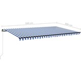  Tenda na ručno uvlačenje s LED svjetlom 500x300 cm plavo-bijela | shoptok.hr