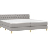  Box spring postelja z vzmetnico svetlo siva 200x200 cm blago, (20723616) | Shoptok.si