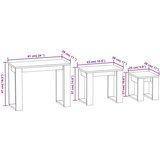  Komplet mizic 3-delni betonsko siv konstruiran les, (20624886) | Shoptok.si