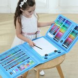  veliki set za crtanje i bojenje sa tablom 208 delova plavi | ePonuda.com