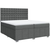 Maison Chic Box spring postelja - Vzmetna postelja z vzmetnico temno siva 200x200 cm blago SL5543, (21902657) | Shoptok.si