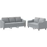 Maison Chic Sedežna garnitura - kavč 2-delna z blazinami svetlo sivo blago, (21729382) | Shoptok.si