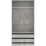  Garderobna omara betonsko siva 100x50x200 cm iverna plošča | Shoptok.si