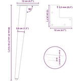 vidaXL Noge za klubsko mizico stožčaste oblike 4 kosi bele 30-31 cm jeklo | Shoptok.si