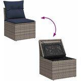  7-dijelni set vrtnih sofa poliratan i bagrem s jastucima sivi | shoptok.hr
