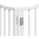 vidaXL Ograda za pse z vrati zložljiva 8 panelov bela 640 cm les | Shoptok.si