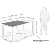 Kave Home Raztegljiva jedilna miza z dodatno ploščo z mizno ploščo v marmornem dekorju 80x120 cm Axis – | Shoptok.si