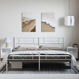  Metalni okvir kreveta uzglavlje i podnožje bijeli 183x213 cm | shoptok.hr