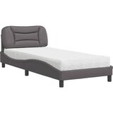 Krevet s madracem Hvar sivi 90 x 190 cm od umjetne kože | Eponuda.com