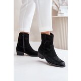 Sergio Leone Women's Suede Cowboy Ankle Boots With Low Heel Insulated | shoptok.hr