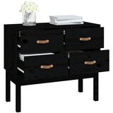  Konzolni ormarić crni 90 x 40 x 78 cm od masivne borovine | shoptok.hr