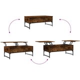  Stolić za kavu dimljena boja hrasta 100x50x40 cm drvo i metal | shoptok.hr
