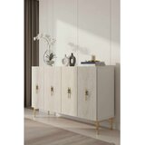Hanah home komoda Ayshe 120, 120 cm, bela / travertin / zlatna | Eponuda.com