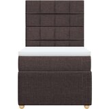 vidaXL Box spring postelja z vzmetnico temno rjav 90x190 cm blago, (21291007) | Shoptok.si