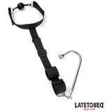 LATETOBED BDSM Line Mouth Gag With Cuff And Anal Hook Cene