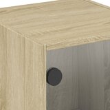  Noćni ormarići staklena vrata 2 kom boja hrasta 35 x 37 x 42 cm Smeđa | shoptok.hr