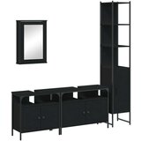  4-dijelni set kupaonskog namještaja crni od konstruiranog drva | shoptok.hr