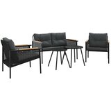  5-dijelni set balkonskog namještaja s jastucima crni čelični | shoptok.hr