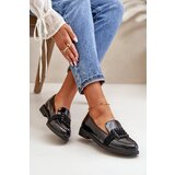 VINCEZA Lacquered Women's Moccasins With Decoration Black 58389 | Shoptok.si