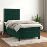 Box spring krevet s madracem tamnozeleni 100x200 cm baršunasti | shoptok.hr