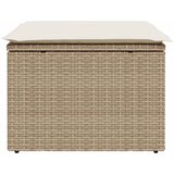  Vrtni tabure s jastukom bež 55 x 55 x 37 cm od poliratana | shoptok.hr
