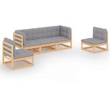  Sedežna garnitura 5-delna z blazinami trdna borovina | Shoptok.si