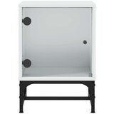 vidaXL Nočna omarica s steklenimi vrati 2 kosa bela 35x37x50 cm | Shoptok.si