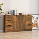  Komoda 3 kosi dimljen hrast inženirski les, (20653985) | Shoptok.si