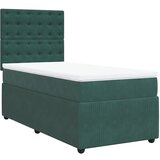 vidaXL Box spring postelja z vzmetnico temno zelena 90x200 cm žamet, (21310635) | Shoptok.si