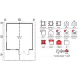 Male kuće Drvena kuća ENZO B 400 &amp;times; 400 cm sa &amp;scaron;indrom Slike