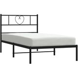  Metalni okvir za krevet s uzglavljem crni 100x200 cm | shoptok.hr