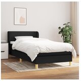  Box spring postelja z vzmetnico črna 100x200 cm blago | Shoptok.si